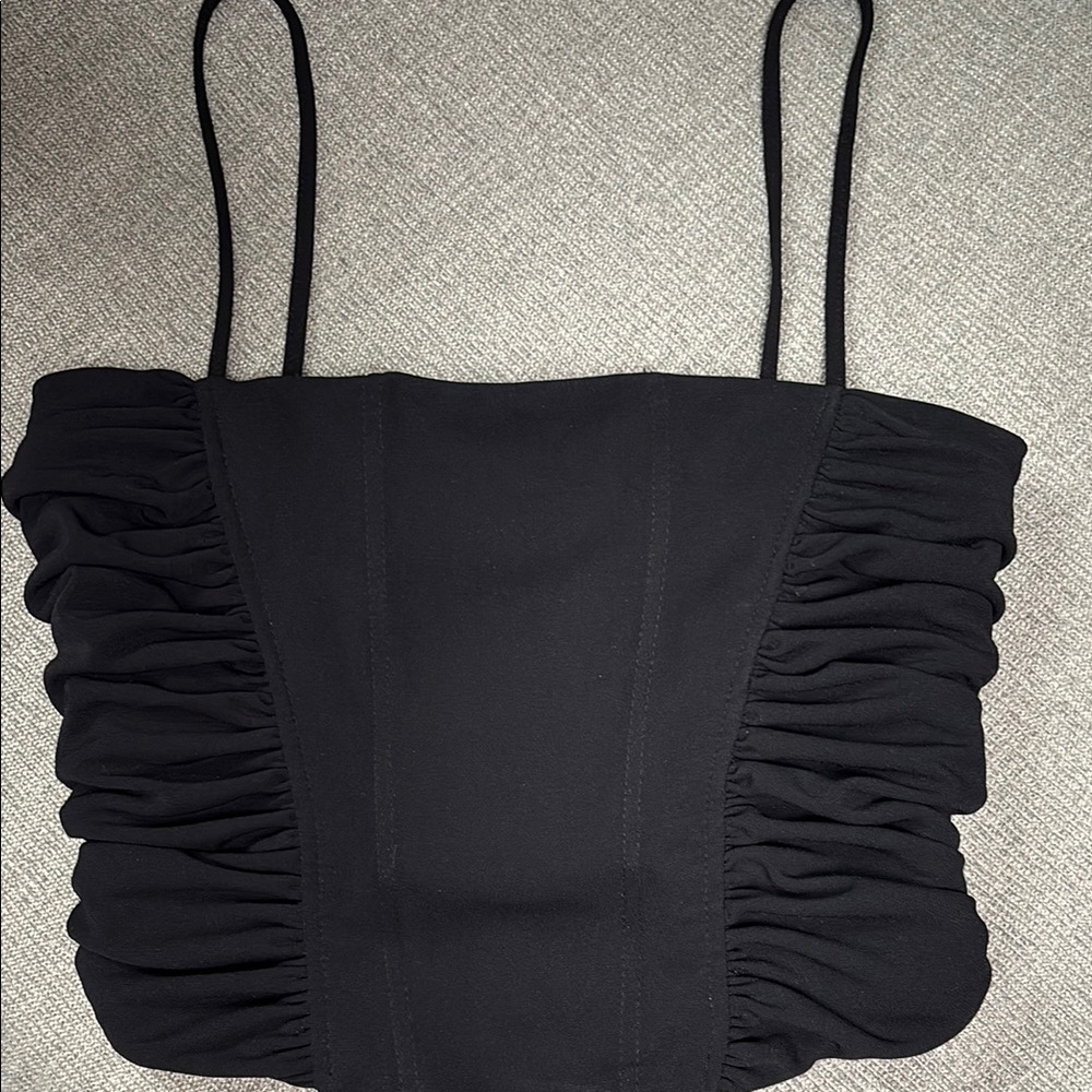Elegant Black Ruched Women's Top